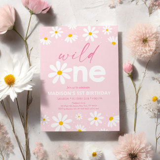 Daisy Wild One erster Geburtstag Einladung