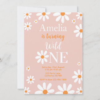 Daisy Wild One Invitation Girl 1. Geburtstag Einla Einladung