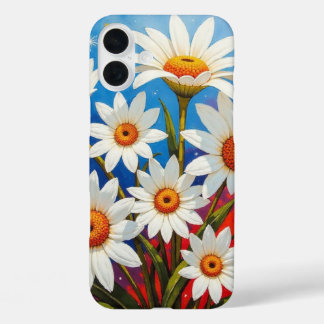 Daisy Wildblume boho white iPhone 16 Plus Hülle