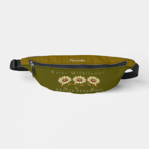 Daisy Wildblume Botanical Bellis Perennis Green Bauchtasche