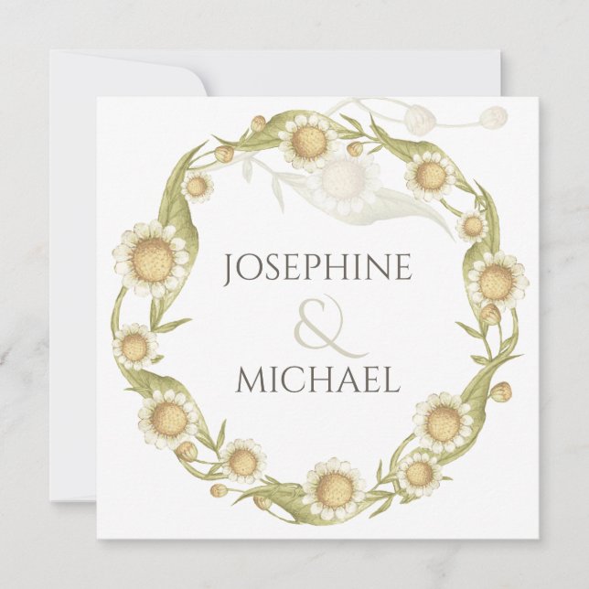 Daisy Wildblume Foto Ankündigung Datum freihalten (Vorderseite)