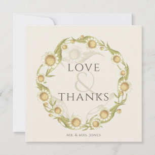 Daisy Wildblume Hochzeit Flat Danke-Card Dankeskarte