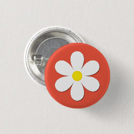 Daisy Wildblume Liebe Freundschaft Colorful Orange Button