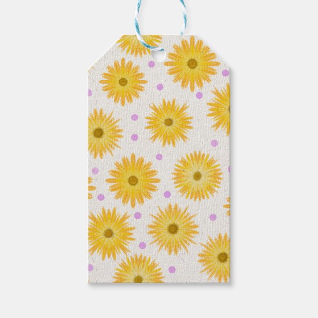 Daisy Wildblume Pastel Lila Dot Geschenkanhänger (Vorderseite)