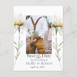 Daisy-Wildblume Save the Date Foto QR-Code Postkarte