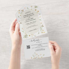 Daisy Wildblume Wedding Qr Code UAwg All In One Einladung
