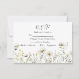 Daisy Wildblume Wedding RSVP Karte