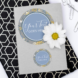 Daisy Wildblume & Yellow Rowan Berries Botanisch Runder Aufkleber