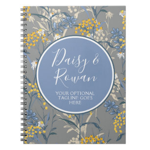 Daisy Wildblume & Yellow Rowan Berries Floral Notizblock