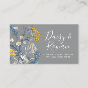 Daisy Wildblume & Yellow Rowan Berries Floral Visitenkarte