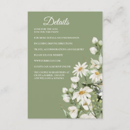 Daisy Wildblumen Boho-Umschlagkarte Details Begleitkarte