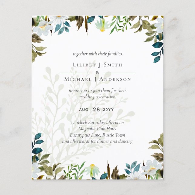 Daisy Wildblumen Greenerity Wedding Flyer (Vorne)