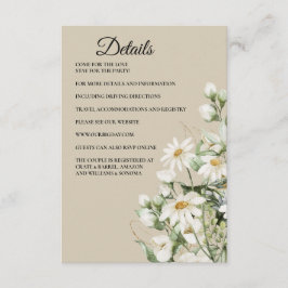 Daisy Wildflower Boho Enclosure Card Details Begleitkarte