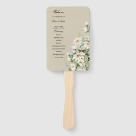 Daisy Wildflower Boho Wedding Program Hand Fan Fächer