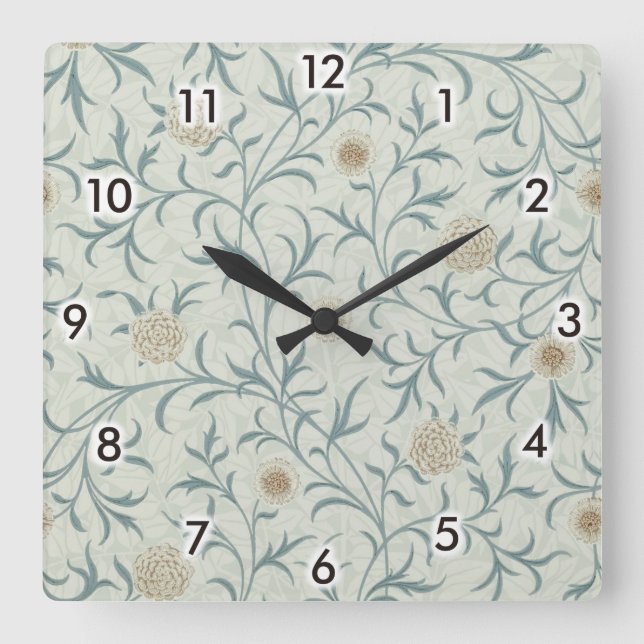 Daisy, William Morris Quadratische Wanduhr (Vorderseite)