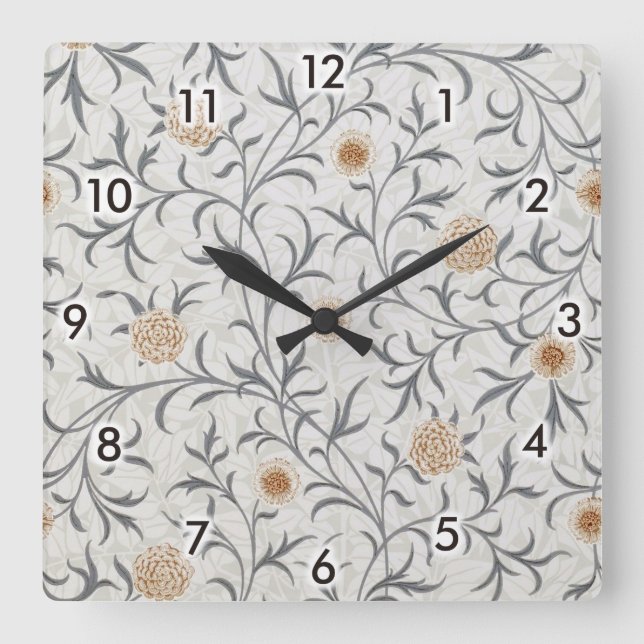 Daisy, William Morris Quadratische Wanduhr (Vorderseite)