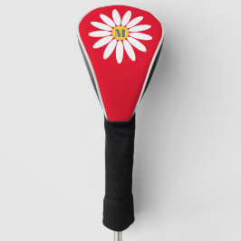 Daisy with Initial Red Golf Headcover