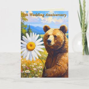 Daisy & Wood Milestone Bear 5. Hochzeitsjubiläum Karte
