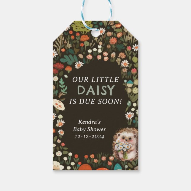 Daisy Woodland Animal Forest Baby Dusche Geschenkanhänger (Vorderseite)