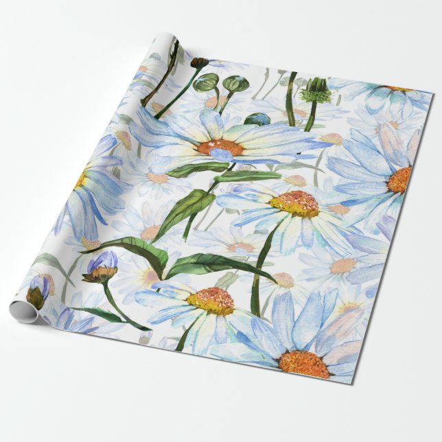 Daisy Wrapping Paper Blume White Geschenkpapier (Ungerollt)