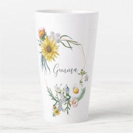 Daisy Wreath Individuelle Name Milchtasse