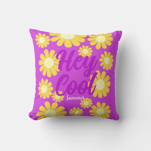 Daisy Yellow Magenta Kissen (Vorderseite)