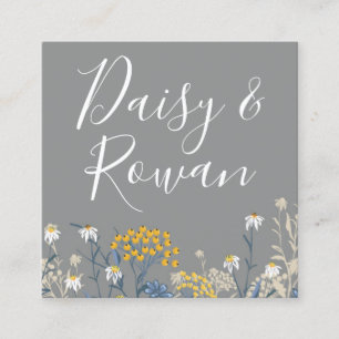 Daisy & Yellow Rowan Berries Floral Social Media Quadratische Visitenkarte
