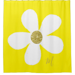 Daisy Yellow Simple Floral Gold Personal Duschvorhang
