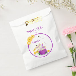 Daisy Yellow und Lila Floral 1. Geburtstag Geschenktütchen