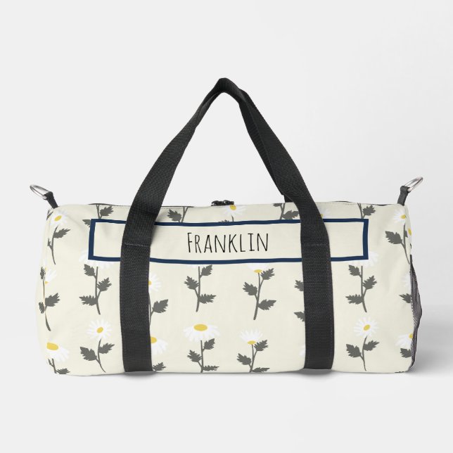 Daisy Zeichnend I Individuelle Name Duffle Bag (Vorderseite)