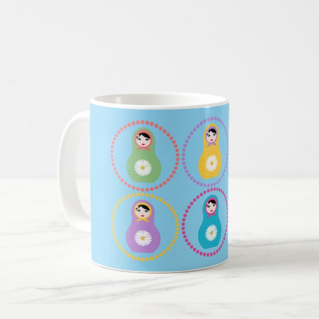 Daisyflower Matryoshka Kaffeetasse (Vorderseite Links)