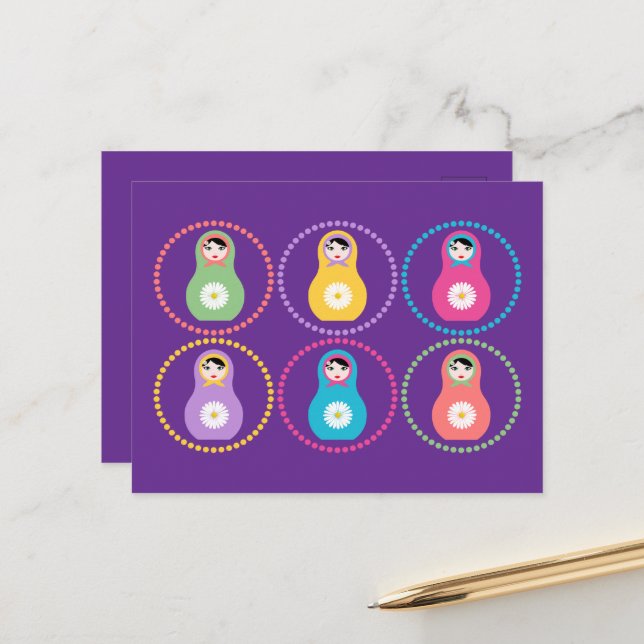 Daisyflower Missydoll Postkarte (Vorderseite/Rückseite Beispiel)