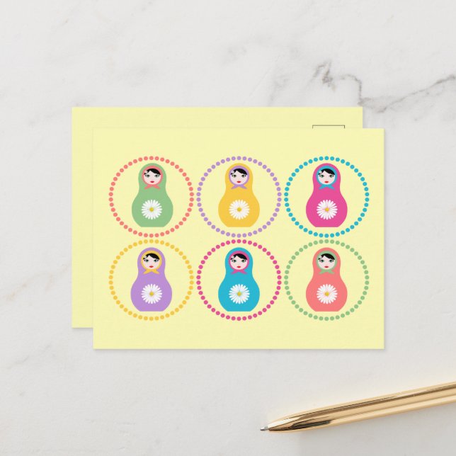 Daisyflower Missydoll Postkarte (Vorderseite/Rückseite Beispiel)