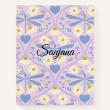 Daisy's and Dragon Print Spiral Note Book