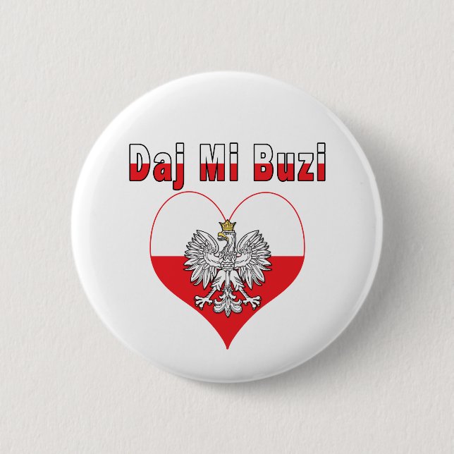 Daj Mi Buzi Eagle Heart Button (Vorderseite)