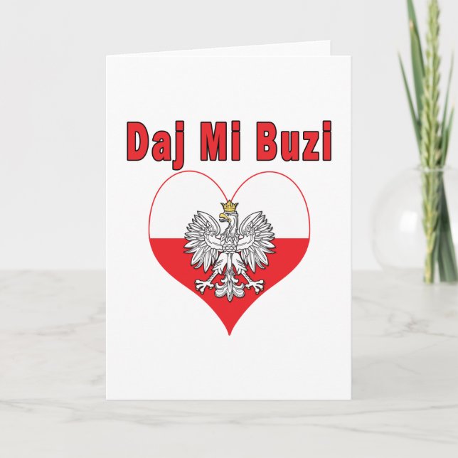 Daj Mi Buzi Eagle Heart Feiertagskarte (Vorderseite)