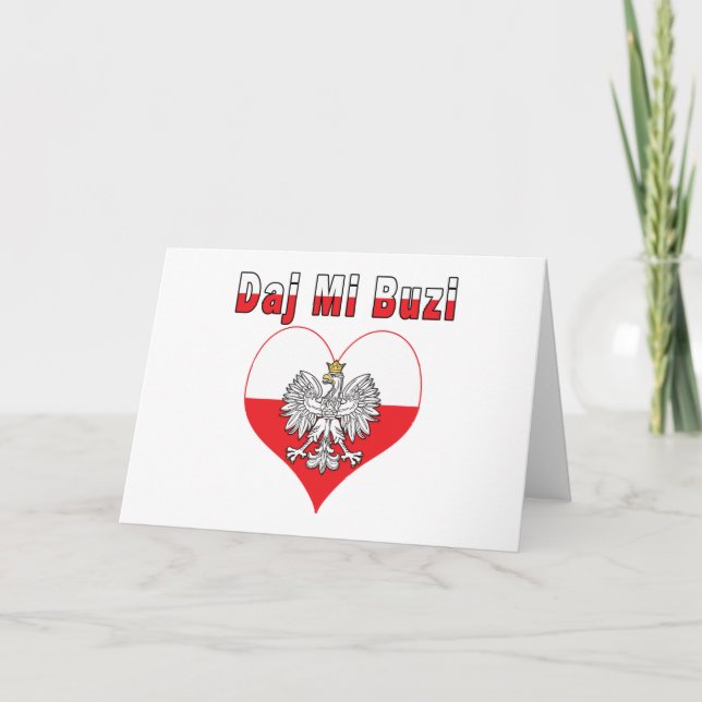Daj MI Buzi Eagle Herz Feiertagskarte (Vorderseite)
