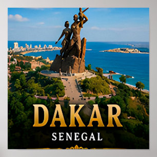 Dakar Atlantikküste und Afrikanisches Renaissance- Poster