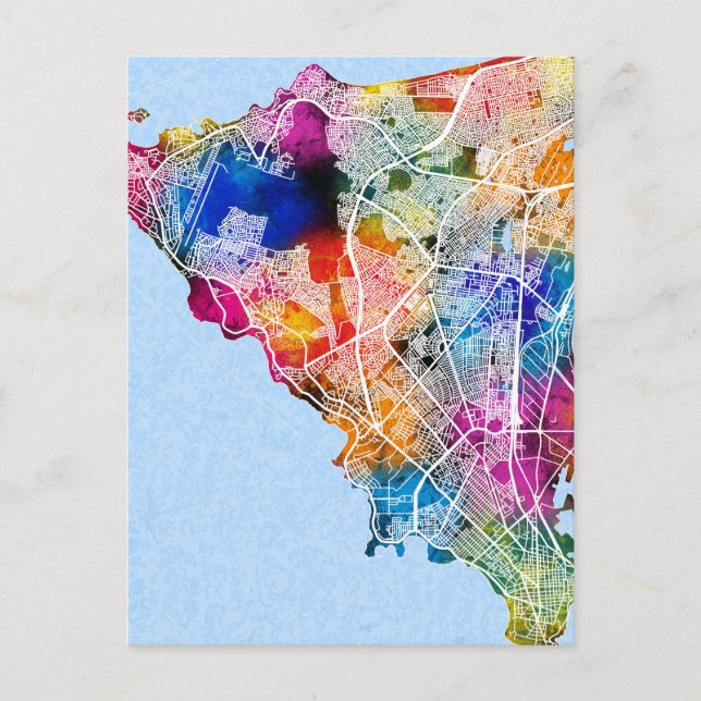 Dakar Senegal City Map Postkarte (Vorderseite)