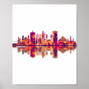 Dakar Senegal Skyline Poster