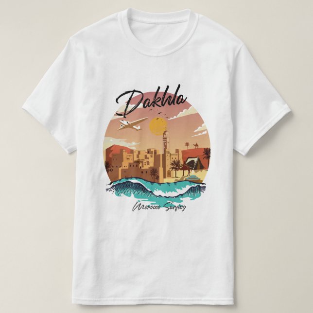 Dakhla Marokko Surfing T-Shirt (Design vorne)