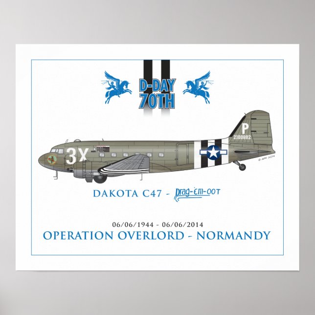 DAKOTA C47 SKYTRAIN - DRAG "EM OOT POSTER (Vorne)