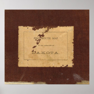 Dakota Territory post route map Poster