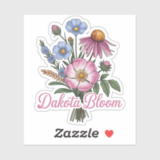 Dakota Wildflower Bloom – Boho Floral Prairie Desi Aufkleber