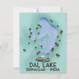Dal Lake, Srinagar, Indien Reiseplakat Karte