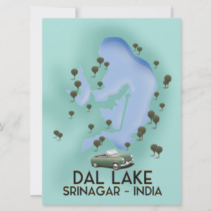 Dal Lake, Srinagar, Indien Reiseplakat Karte