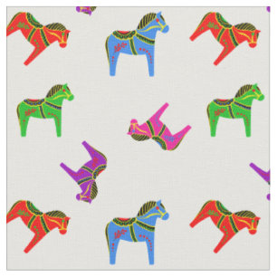 Dala Folkpferd blau/rot/rosa/lila/grün/schwarz Stoff