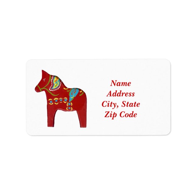 Dala Horse Address Labels Adressaufkleber (Vorne)
