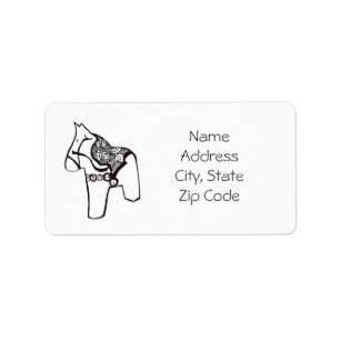 Dala Horse Address Labels Adressaufkleber