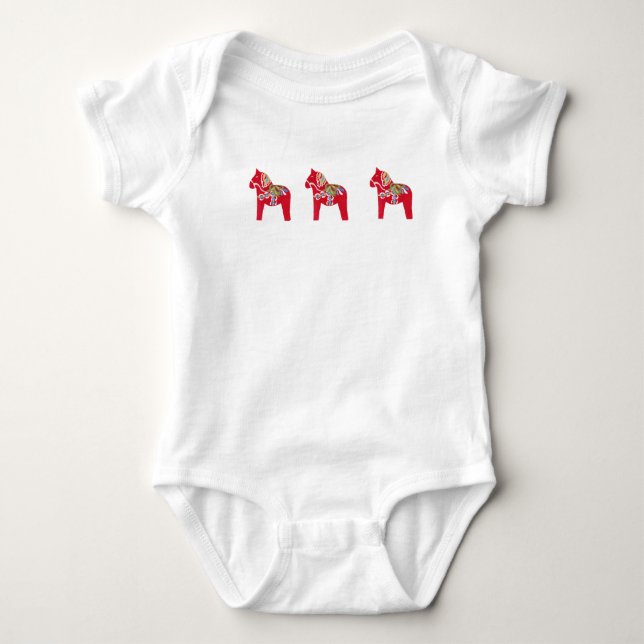 Dala Horse Baby Clothes Strampler (Vorderseite)